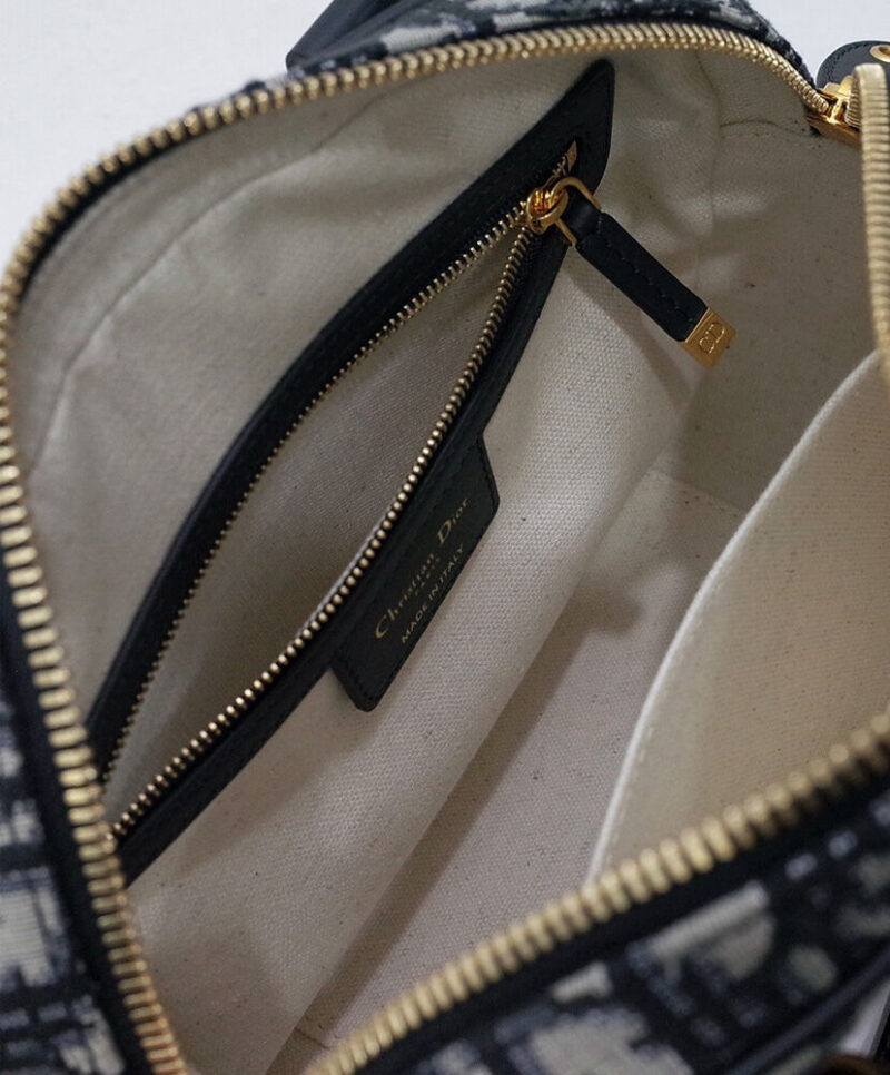 Christian Dior Medium D-Vibe Bowling Bag Dark Blue